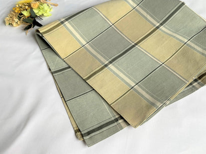 wrapping cloth Banshu Ori Furoshiki 50 x 50cm Khaki x mustard yellow plaid pattern