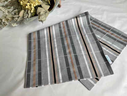 wrapping cloth Banshu Ori Furoshiki 50 x 50cm Gray color/stripe pattern