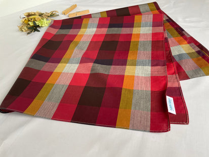 wrapping cloth Banshu Ori Furoshiki 70 x 70 cm Red color check pattern
