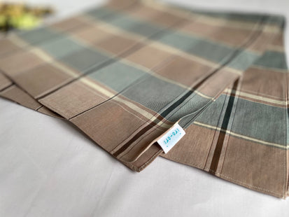 wrapping cloth Banshu Ori Furoshiki 70 x 70 cm Brown x khaki plaid pattern