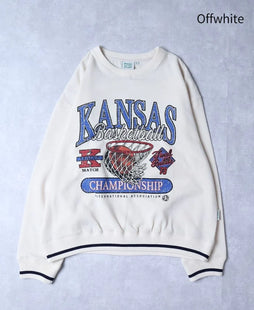 Fleece-lined basketball print sweatshirt