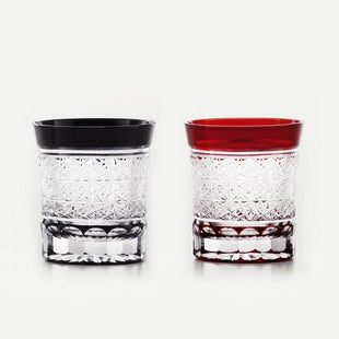 Mini old glass chrysanthemum connecting pattern pair
