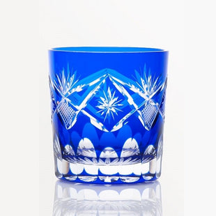 Old glass bright light and fish indigo