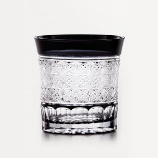 Old glass chrysanthemum pattern black