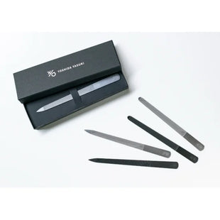 Nail file Matte black GIFT BOX ROUND140 round tip type made by Japanese file craftsmen