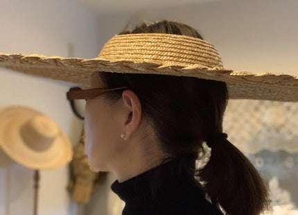 Brim hat Kosai wheat braid