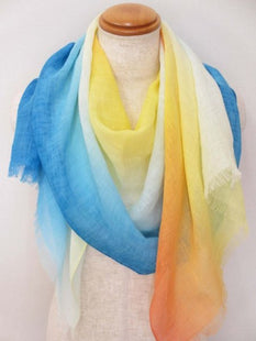 Brush dyed stole sky pattern blue