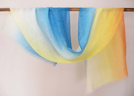 Brush dyed stole sky pattern blue