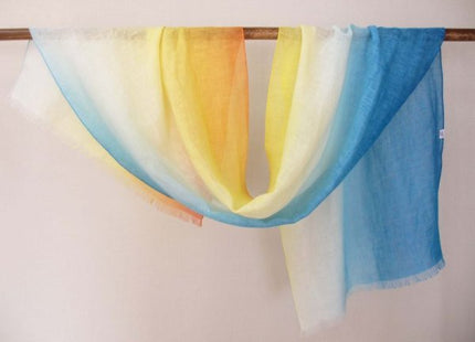 Brush dyed stole sky pattern blue