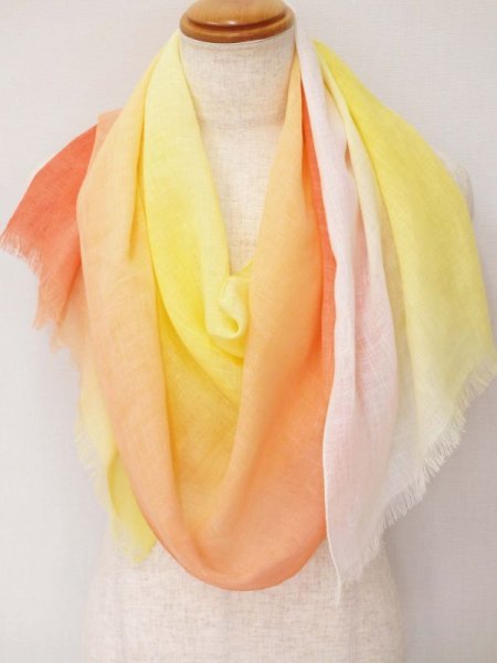 Brush dyed stole sky pattern orange