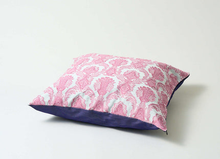 Cushion cover pink damask × blue jeans L