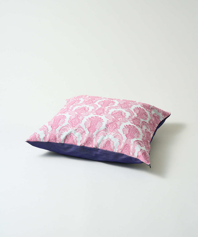 Cushion cover pink damask × blue jeans L