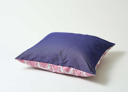 Cushion cover pink damask × blue jeans L