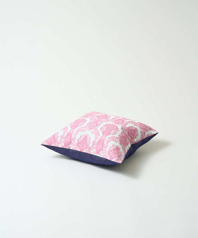 Cushion cover pink damask × blue jeans M