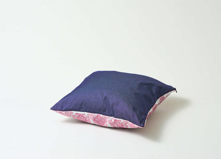 Cushion cover pink damask × blue jeans M