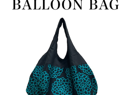 Dahlia print balloon bag (black x green)