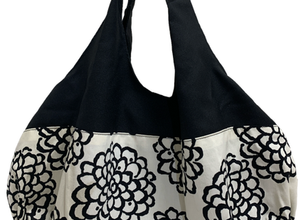 Dahlia print balloon bag (black x white)