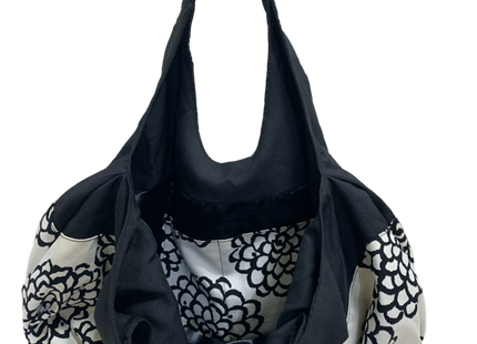 Dahlia print balloon bag (black x white)