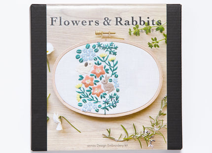 Flower and rabbit embroidery kit