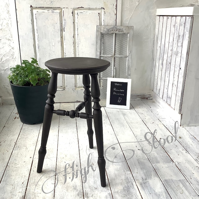 High Stool French Height 55cm Black