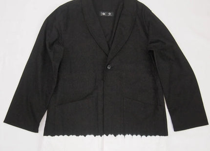 Hiroshima denim black dyed shawl collar jacket Susonokoshi dead stock fabric Nagoya black crest dyed