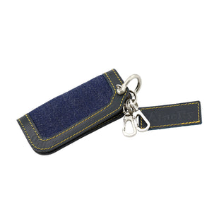 Ryukyu indigo dyed denim key case