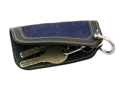 Ryukyu indigo dyed denim key case