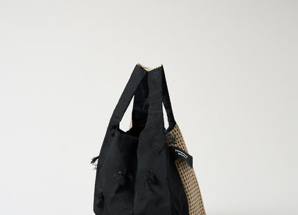 TWINS bag black demekin × beige check S