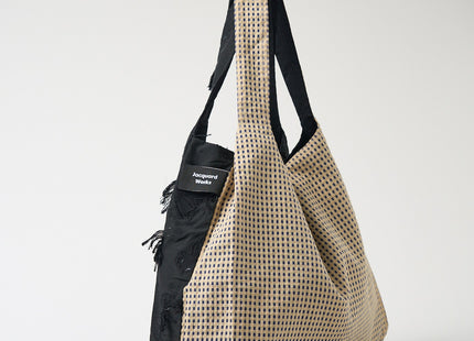 TWINS bag black demekin × beige check L