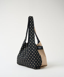 TWINS bag gold dots × beige glitter M