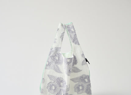 TWINS bag gray flower × ice green S