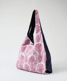 TWINS bag pink damask × blue jeans L