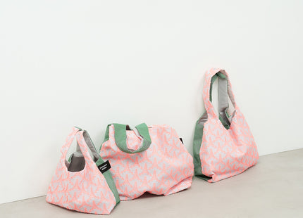 TWINS bag pink triangle × green stripe S