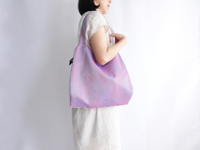 TWINS bag white triangle × pink marble M