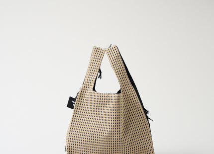 TWINS bag black demekin × beige check S