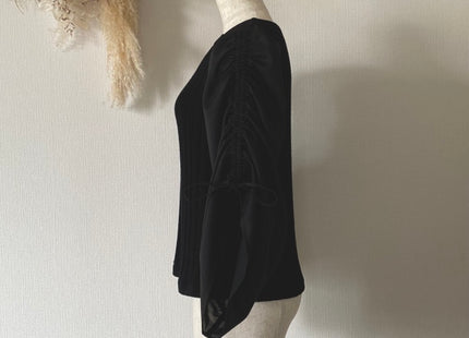 gathered sleeve rib knit