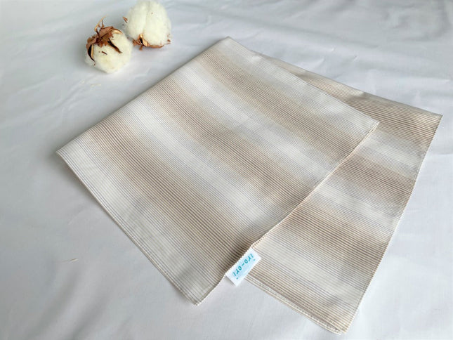 wrapping cloth Banshu Ori Furoshiki  50 x 50cm Beige x white border pattern