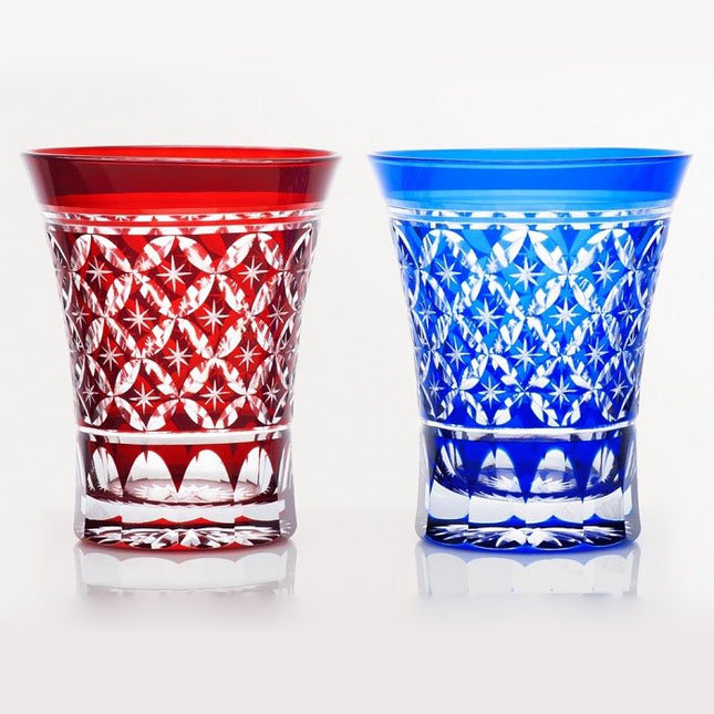 Pair of toasting glasses with cloisonné patterns