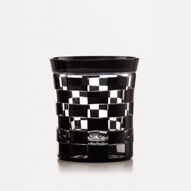 Mini old glass checkered pattern black