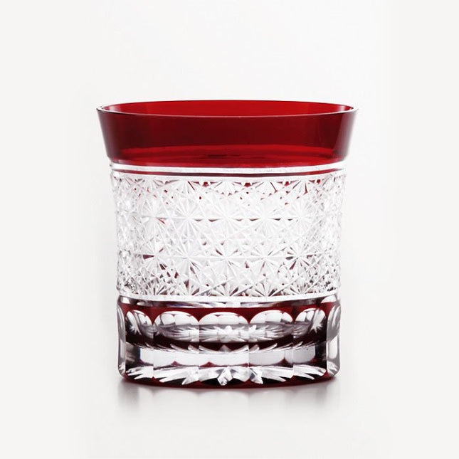 Old glass chrysanthemum pattern red