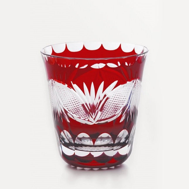 Shochu glass rim decoration boat-shaped cloisonné red