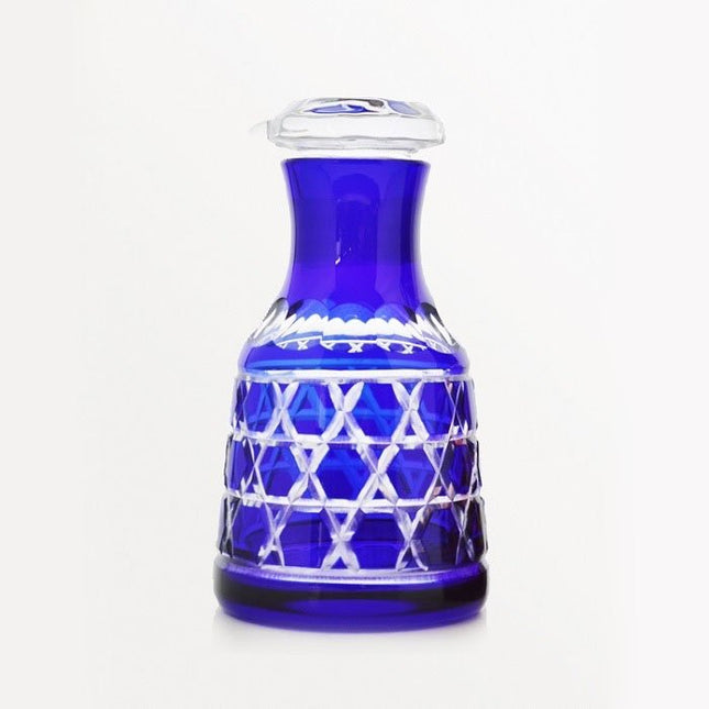 Soy sauce jug hexagonal basket pattern indigo