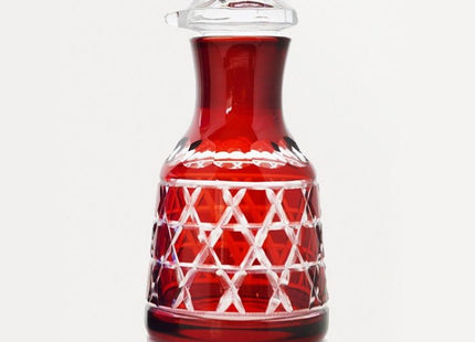 Soy sauce jug hexagonal basket pattern red